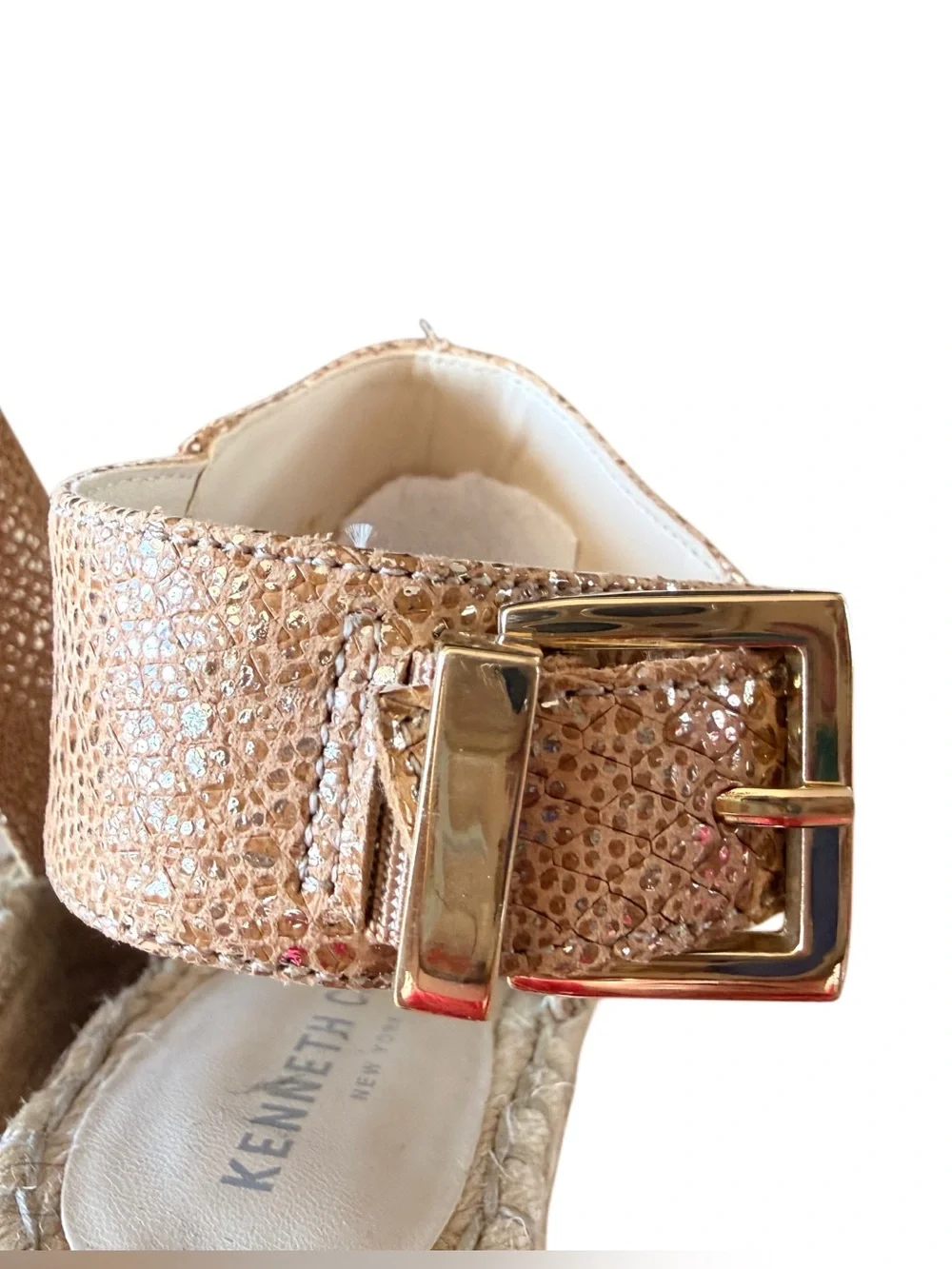 Kenneth Cole Tan Open Toe Wedge Sandals